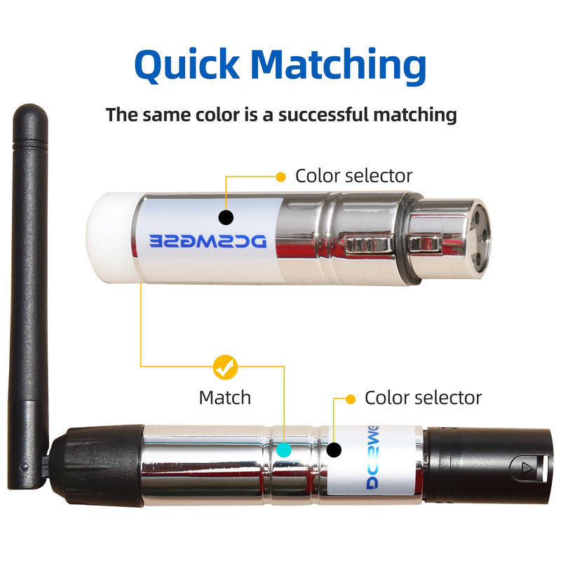 DMX Wireless, 2PCS DMX512 DMX Dfi DJ 2.4G Wireless 1 Receiver & 1 Transmitter Stage Lighting Control