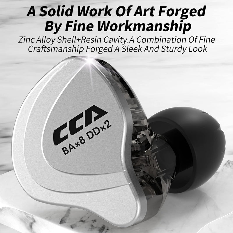 2M Extra Long Earphone Cable and CCA C10 4BA+1DD Hybrid Drivers in Ear Monitors