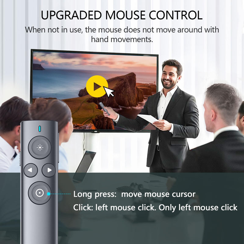 Norwii N95s Presentation Clicker with Digital Laser Pointer for TV Screen | Presentation Remote with spotlight and magnifier functions, work on any screen. Built-in 32GB flash on USB, comes with app Red - USB-A