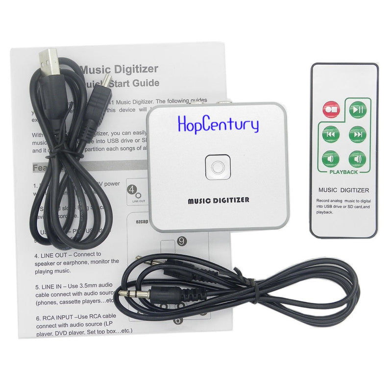 Music Digitizer CD Recorder for Music Audio Capture Device Cassette MP3 Recorder Converter with 3.5mm & RCA Line Input