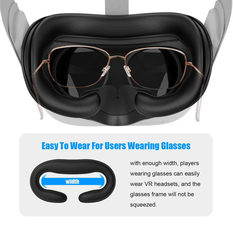 AMVR Resilient VR Facial Vent Soft Interface + AMVR Lens Anti-Scratch Ring Protecting Myopia Glasses