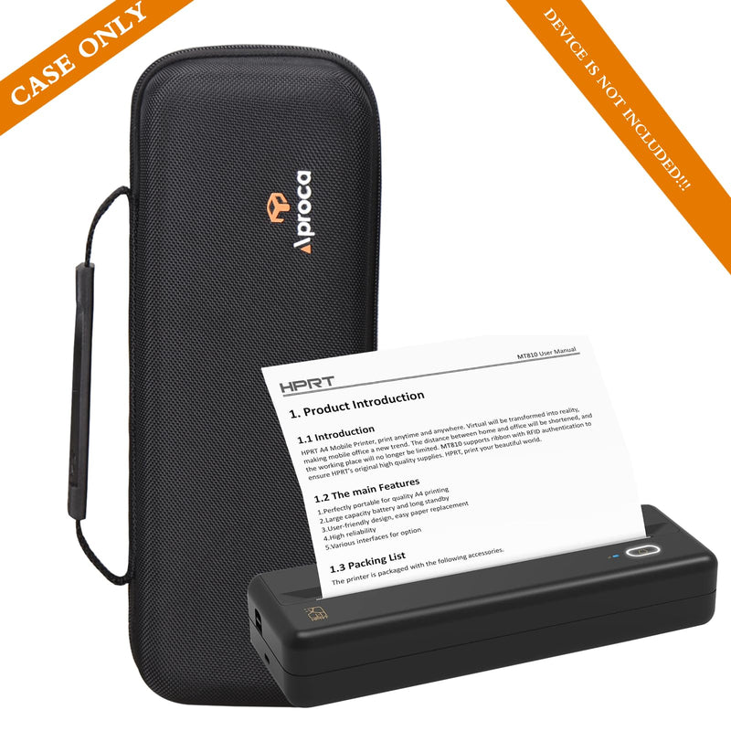 Aproca Black Hard Storage Protective Case, for Aixiqee/HPRT MT810 Portable Printers and Accessories