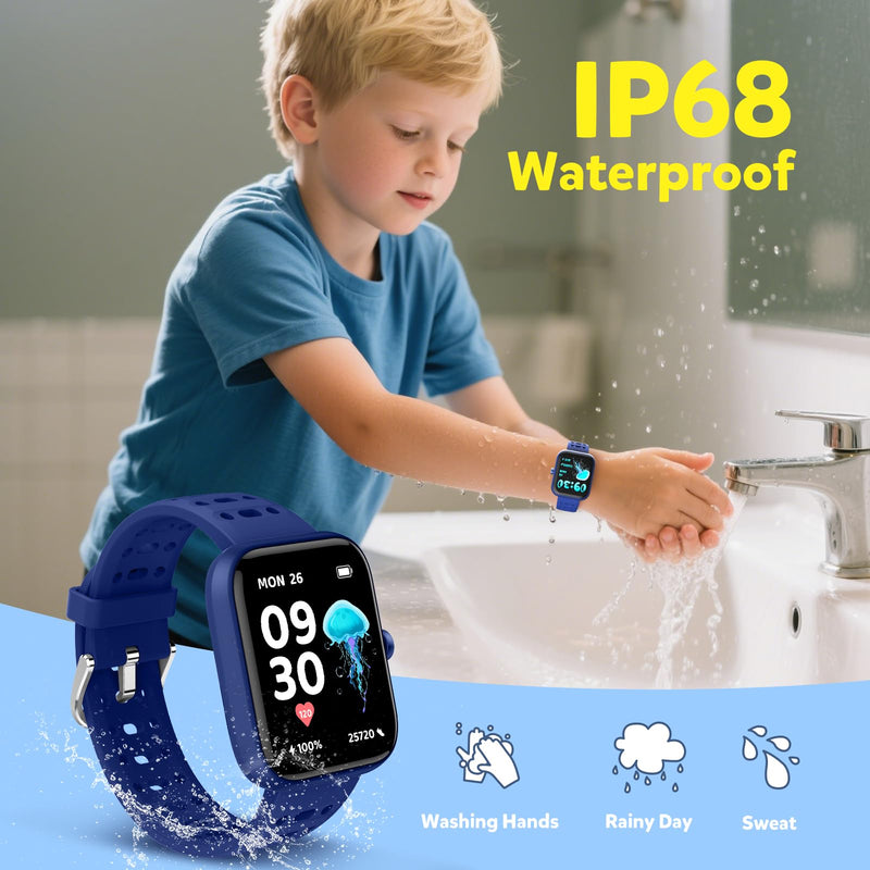 Gydom Smart Watch for Kids, Without/with APP Mode, 1.83" Touchscreen Fitness Tracker Watch, Heart Rate/Sleep Monitor, IP68 Waterproof Pedometer, Puzzle Games for Girls Boys Teens 5-16, 81 Sport Mode