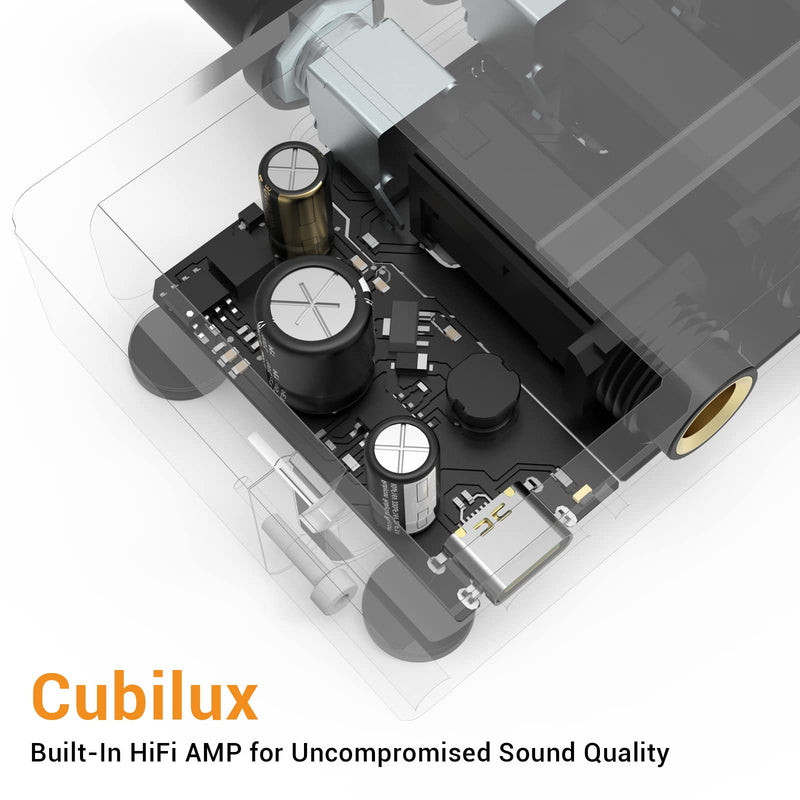 Cubilux AM-K4 6.35mm Stereo Audio Mixer, Ultra-Low Noise 4-Channel 1/4 AUX Mixer, USB C Powered Quarter Inch Mixer with Volume Control