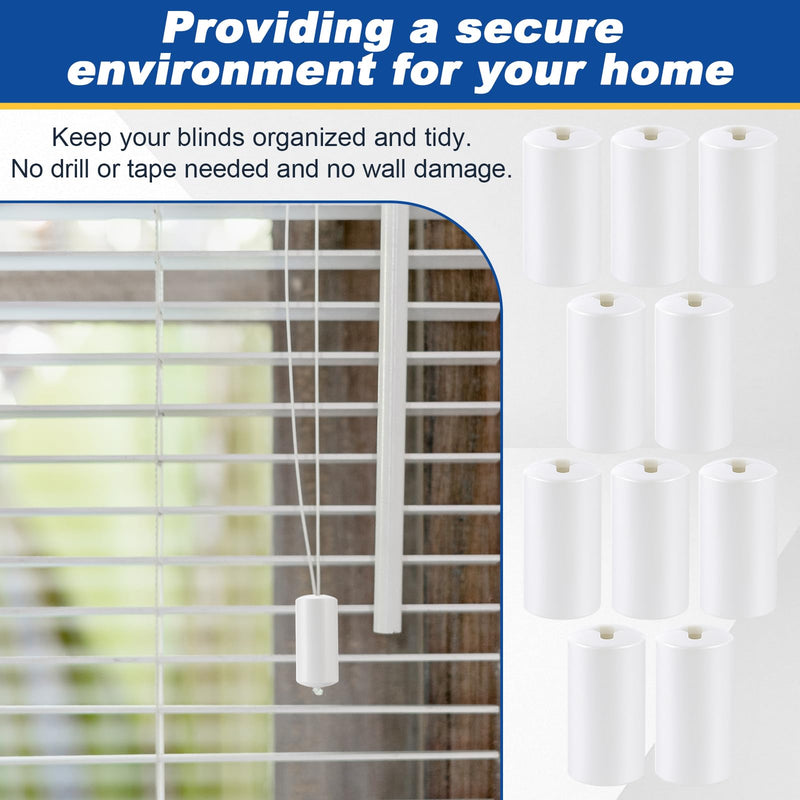 [AUSTRALIA] - Pangda 10 Pcs Breakaway Cord Condensers Anti Strangulation Design Window Blinds Pull Cord Safety Proof Compatible with All Horizontal Blinds for Households with Small Pets (White) White 