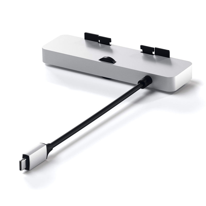 Satechi Aluminum Type-C Clamp Hub Pro with USB-C Data Port, USB-A 3.0 Data, Micro/SD Card Reader - Compatible with 2020/2019/2017 iMac & iMac Pro, Does Not Fit 2021 iMac (Silver) 2017/2019 iMac Silver