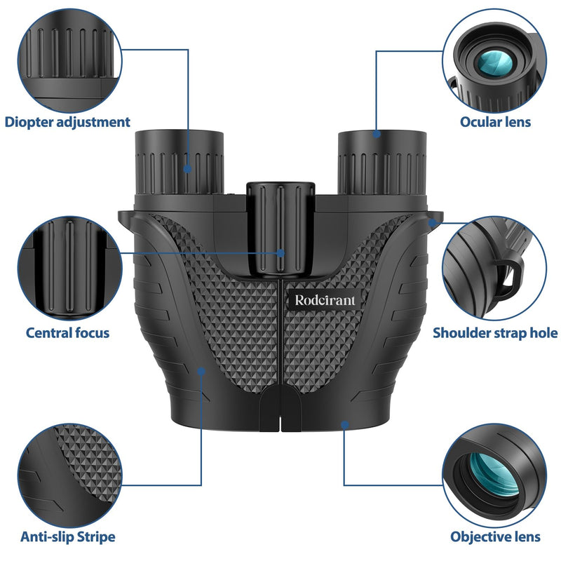 [AUSTRALIA] - Binoculars 15x25 for Adults,Waterproof Binoculars with Low Light Night Vision, Durable & Clear Binoculars for Sightseeing,Concerts and Bird Watching Black 