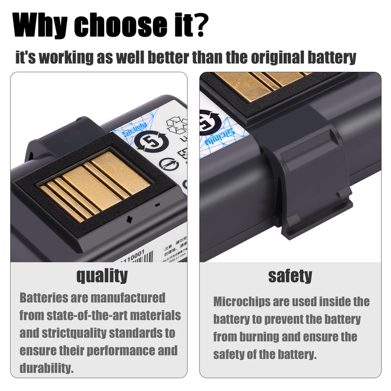 3400mAh Replacement Batteries for Zebra Printer ZQ520 ZQ521 QLN320 QLN220 QLn220HC ZR628 ZR638 ZR658 ZR668 ZQ610 ZQ620 ZQ500 ZQ510 QLn320HC 25.16Wh 1PCS