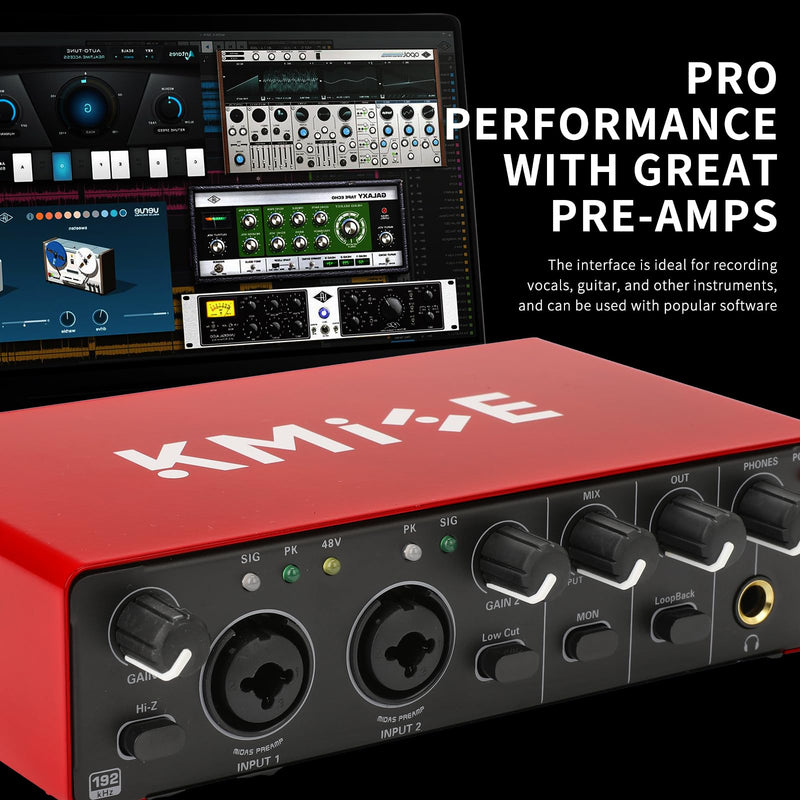 Kmise USB Audio Interface for Guitarists, Vocalists, Podcasters or playback studio quality sound