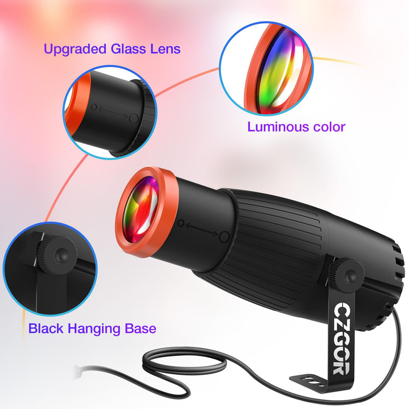 [AUSTRALIA] - Pinspot Light, Czgor 18W RGBW 4 in 1 LED Spot Lights with Remote, Super Bright with Light Guide Pillar, Manual Focus Disco Ball Spotlight, Soft Cozy Stage Effect Lighting for DJ Disco Party Wedding 