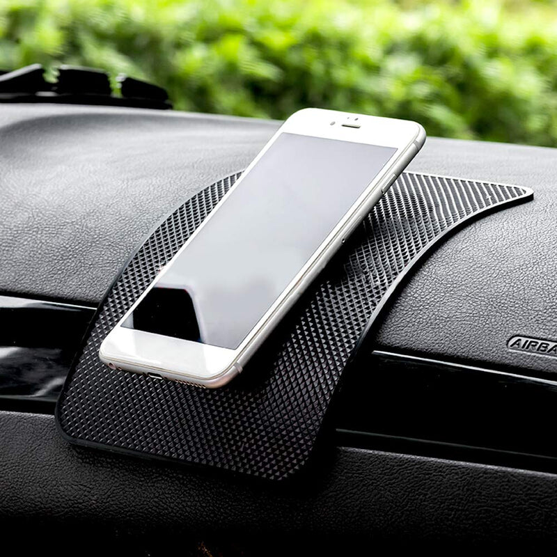 [AUSTRALIA] - 7 Pack Car Dashboard Anti-Slip Mat, 2 Sizes Heat Resistant Sticky Non-Slip Ripple Dash Grip Silicone Pad for Cell Phone Sunglasses Keys by ACKLLR,Black 