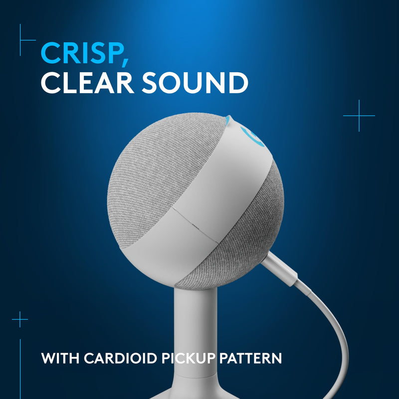 Logitech G Yeti Orb Condenser RGB Gaming Microphone - Off White | LIGHTSYNC, USB Mic for Streaming, Cardioid, USB Plug and Play for PC/Mac Gaming Mic