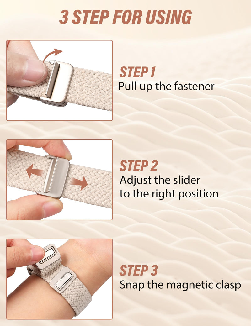 TOYOUTHS Braided Magnetic Band Compatible with Apple Watch Bands 42/41/40/38mm Women Men, Dressy Stretchy Celtic Knot Elastic Nylon Fabric Woven Strap for iWatch Series 11 10 9 8 7 6 5 4 SE 3 2 1