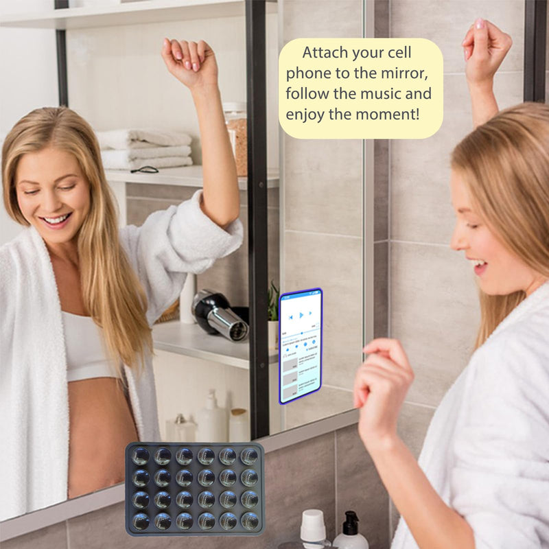 Suction Phone Case Mount, Adhesive Phone Accessories for iPhone and Android, Freely Fixed to Mirrors and Flat Surfaces Hands-Free Phone Holder, Tiktok Video and Selfies (Black) Black1
