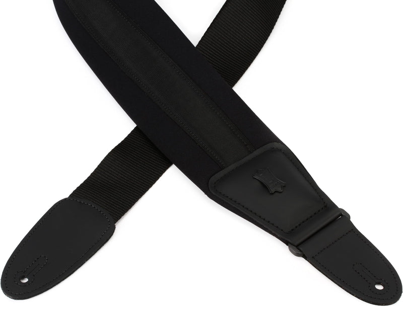Levy's Leathers PM48NP3-BLK 3-1/2-Inch Neoprene Padded Acoustic Guitar Strap Black Standard