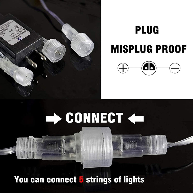 Dazzle Bright 864LED Christmas Light, Meteor Shower Rain Lights 11.8 Inch 24 Tubes, Waterproof Plug in Falling Rain Lights Christmas Decorations for Xmas Bushes Tree Yard Party (Blue) Blue 864 LED