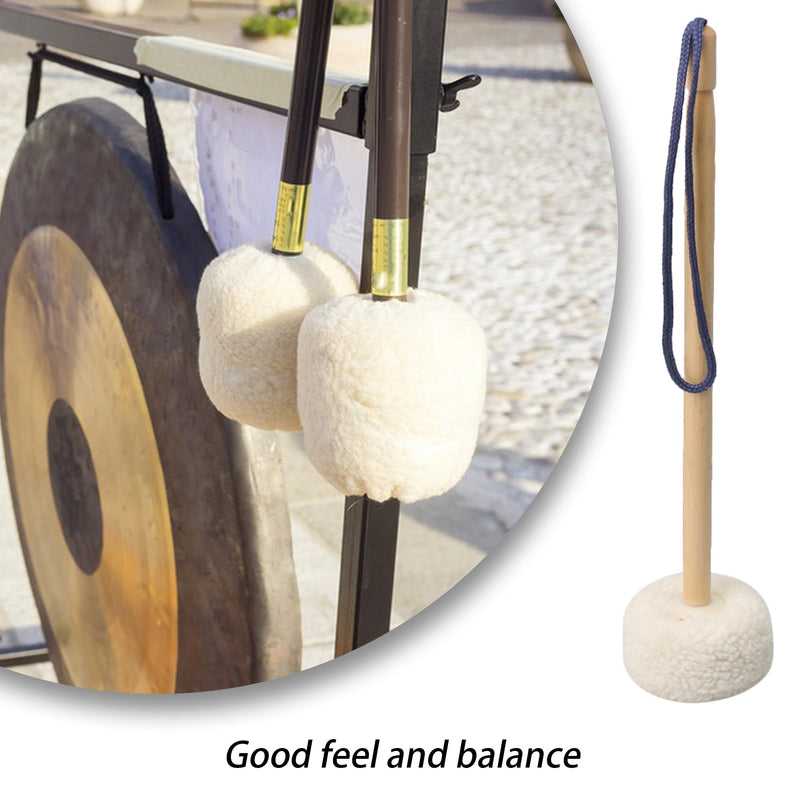 14 Inch Soft Wool Gong Mallet Felt Head Dia 80mm With Wooden Handle