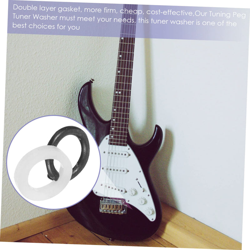 [AUSTRALIA] - Guitar Tuner Washer Replacement Double Layer Plastic and Metal Gaskets Acoustic Electric Guitar Tuning Peg Spacer 0.27X0.27X0.03In Easy Installation 