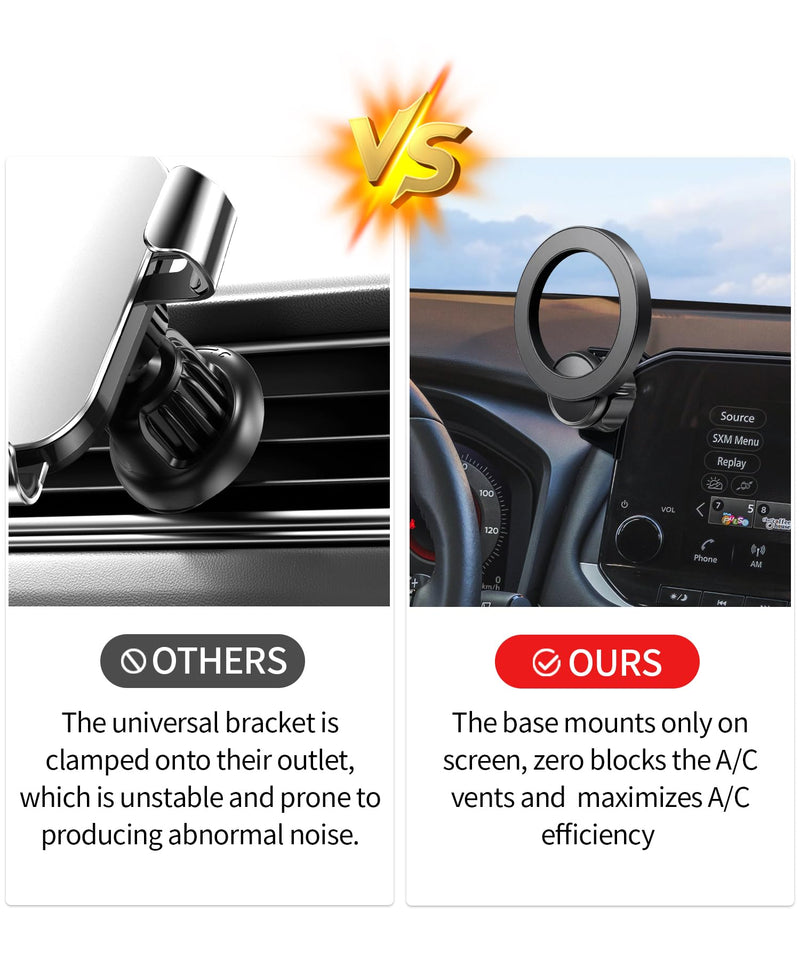 Car Phone Holder for Nissan Rogue 2021-2023 Magsafe Accessories, 9" Screen | Magnetic Cell Phone Mount Clip Compatible with iPhone, 3D fit Stable Dashboard GPS Navigation Bracket Cradle 360° Rotation