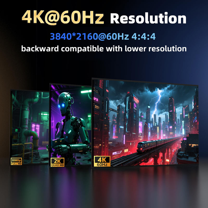 HDMI KVM Switch, Reyoten 1 Monitor 4 Computers, 4K@60Hz, Metal, 4 USB Ports Black Middle 1 Monitor 4 PCs