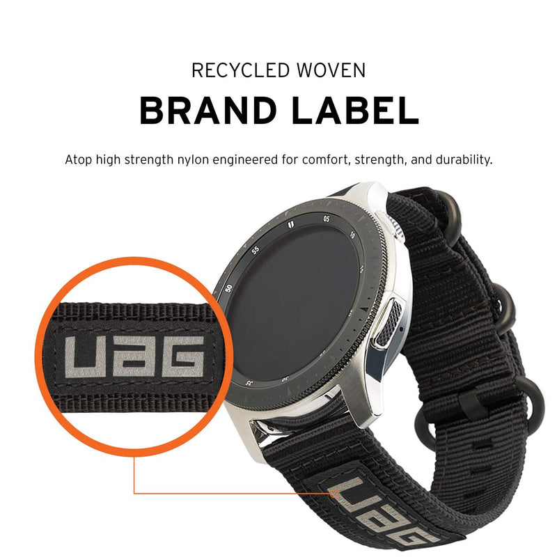 URBAN ARMOR GEAR UAG Compatible with Samsung Galaxy Watch Band - Metropolis Watch Strap Black 46mm