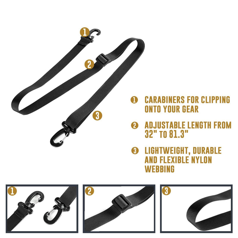 OneTigris Shoulder Straps Replacement Adjustable Strap for Briefcase Messenger Bag Black - 1 Pack
