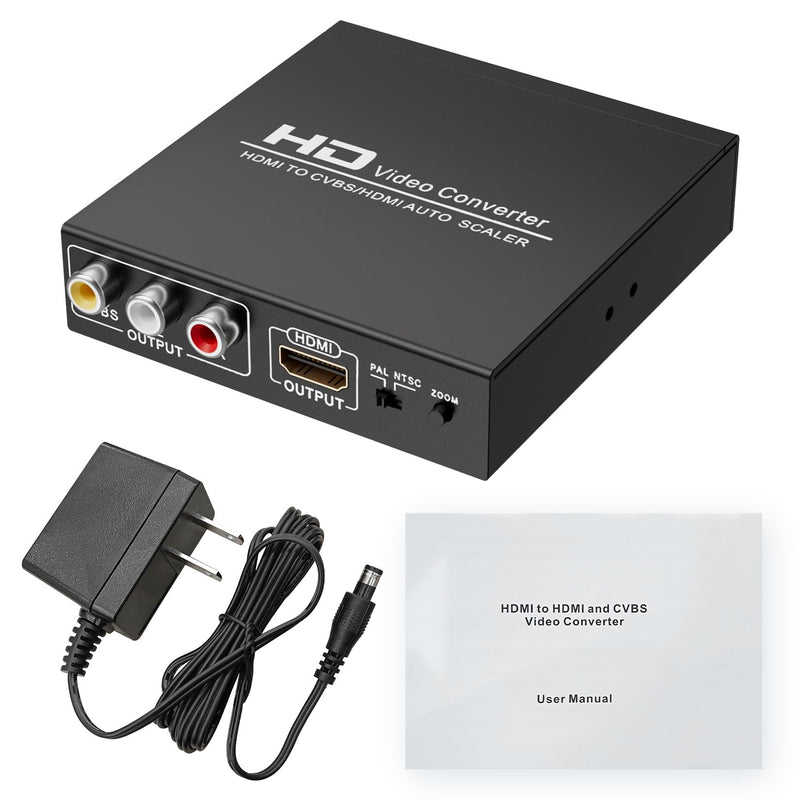 [AUSTRALIA] - Adapter Converter Fits for HDMI to RCA & AV 3RCA CVBS Composite Video Audio, Support PAL/NTSC, Compatible with PC, Laptop, Xbox, TV, Camera, Monitor 