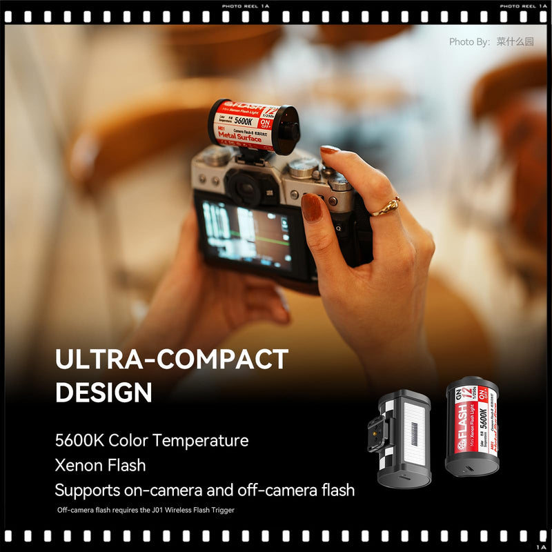 [AUSTRALIA] - TTARTISAN M01 On-Camera Flash, Mini Flash Speedlite for Hot Shoe Camera, Lightweight Xenon Flash Light with 4 Power Level GN12 5600K±200K Compact Retro Camera (1) 