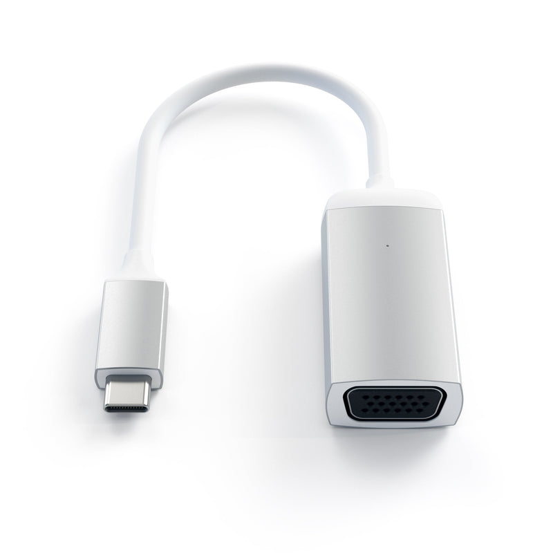Satechi Type-C VGA USB-C Cable Adapter 1080p/60Hz - Compatible with 2018 MacBook Air, 2018 iPad Pro, 2016/2017/2018 MacBook Pro/MacBook, Microsoft Surface Go and More (Silver) Silver