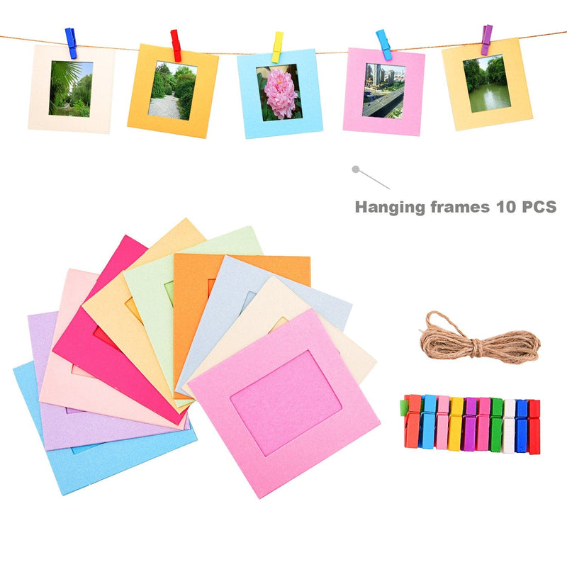 Colorful Bundle Kit Accessories Set Compatible with Instax Mini 12 11 9 8 90 70 Camera, Accessory Include Film Stickers, Desk Frames, Hanging Frame