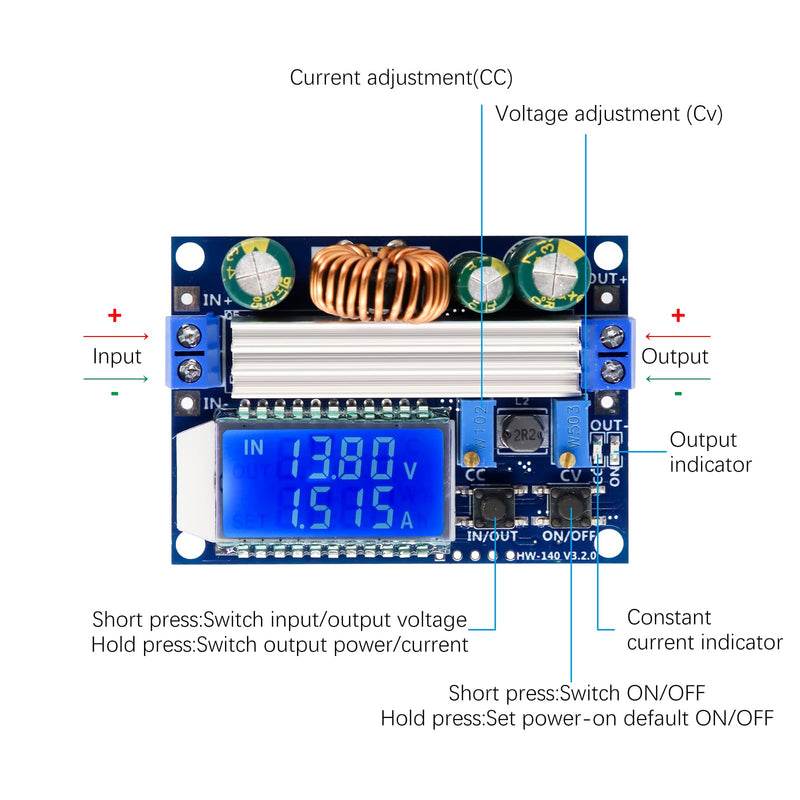 DC-DC Voltage Regulator Binghe 2 Pieces Step Down Converter Buck Boost Converter Buck Converter with LCD Digital Display 5.5-30V to DC 0.5-30V Voltage Regulator Compatible with Arduino