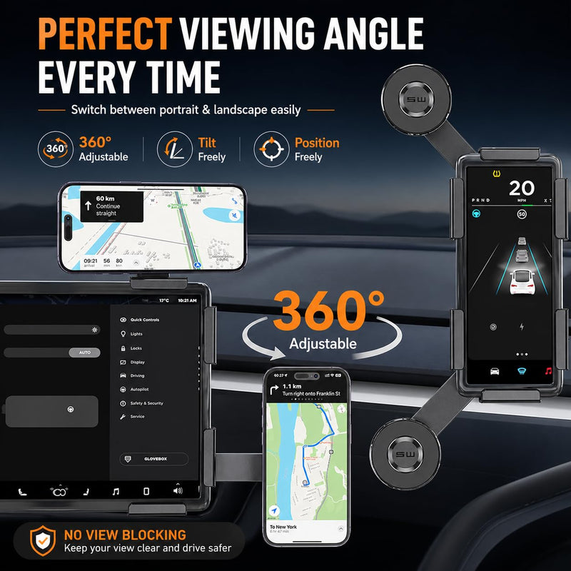 Tesla Phone Mount Strong Magnetic Holder | 2026 Upgraded, Model 3/Y/S/X