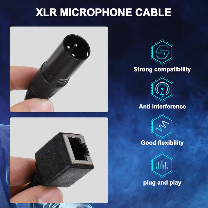 MECCANIXITY 3 Pin DMX512 XLR to RJ45 Female Adapter Cable, 4pcs 1.6ft Microphone Extension Cable for Stage Studio Console Lighting