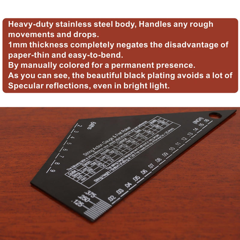Guitar String Action Gauge String Height Ruler Guitar Fret Rocker Fret Leveling Guide High Precise Guitar Luthier Tool
