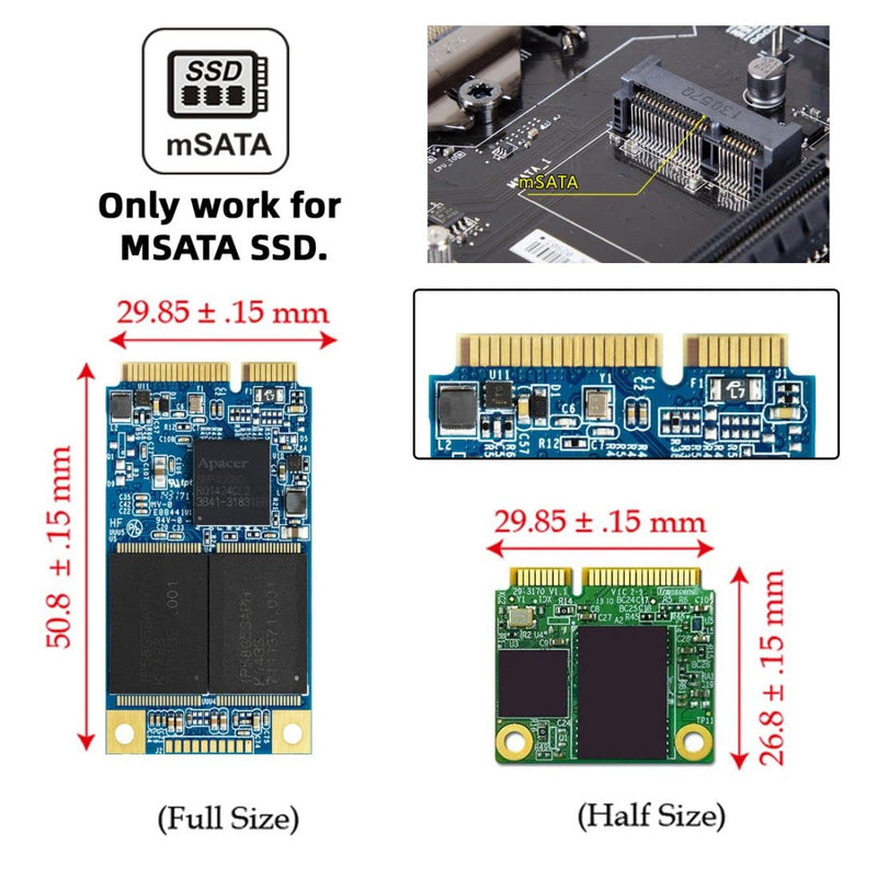 ChenYang MSATA SSD 2 in 1 Combo JBOD Adapter with 2.5" USB C Hard Drive Enclosure 2 MSATA to SATA with White Enclosure
