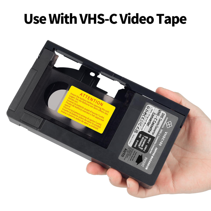 VHS-C Cassette Adapter Compatible with VHS-C SVHS Camcorders Motorized VHS Cassette Converter Not Compatible with 8mm / MiniDV / Hi8