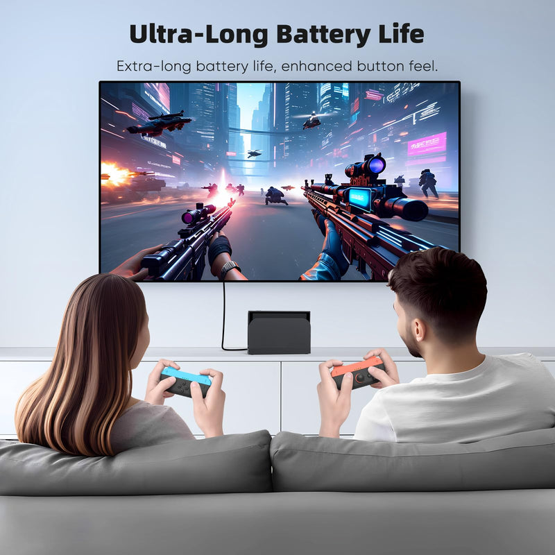 KOVA Switch 2 JoyPad Charging Grip with Built-in 3700 mWH Battery - 3.5H Fast Charging with LED Display, Enlarged SR/SL Buttons, Charging While Playing (Blue & Orange) Blue & Orange