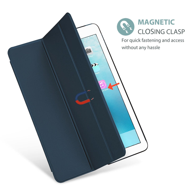 for iPad 9.7 Inch Case iPad 6th/5th Generation Case 2018 2017(Model: A1893 A1954 A1822 A1823), Ultra Slim Lightweight Stand Case with Translucent Frosted Back Smart Cover -Navy Navy