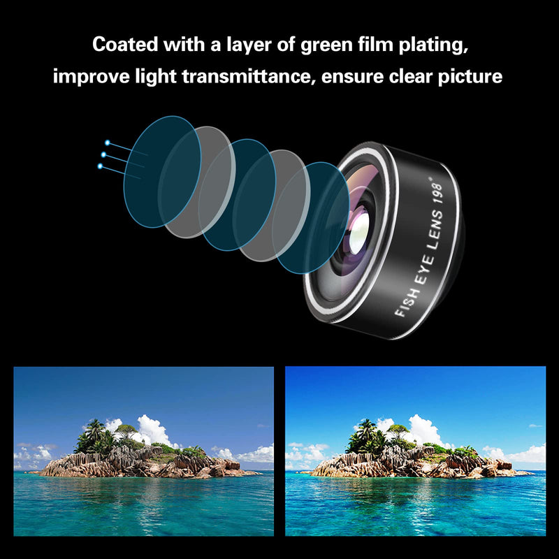 Phone Camera Lens (11 Lenses) Phone Lens Kit, Clip on Fisheye/Macro/Wide Angle Lens Attachment with Travel Case for iPhone 14 13 12 11 Xs X Pro Max Samsung Android Smartphone 11 in 1