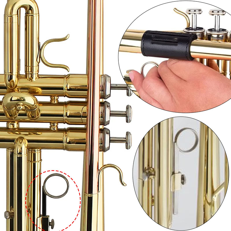 3pcs Silver Copper Trumpet Slide Finger Ring, Trumpet Valve Pull Ring with 3 Screws, 3 Inch Length Trumpet Slide Finger Ring, Trumpet Accessories Compatible with Yamaha Trumpet