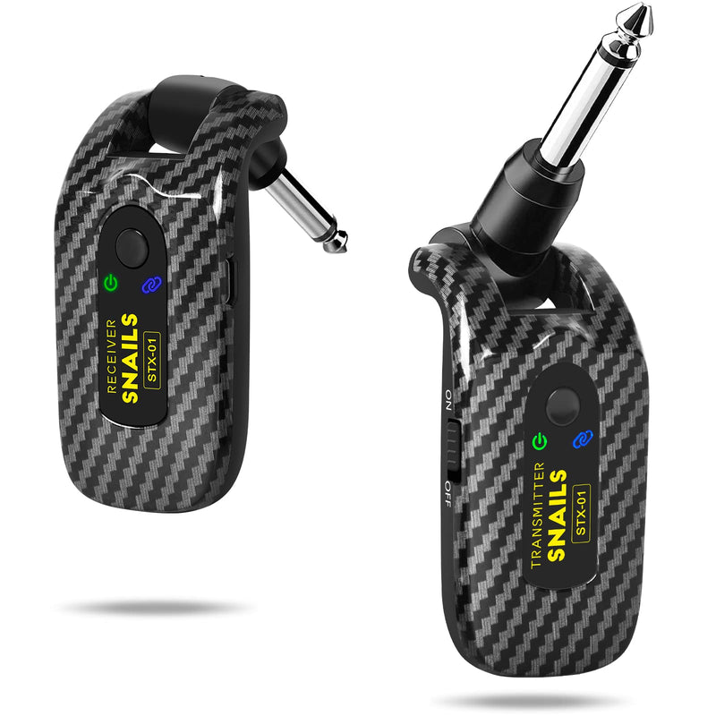 2.4GHZ Wireless Guitar System, Rechargeable Digital Wireless Guitar Transmitter Receiver with 4 Channels and Long Battery Endurance for Electric Guitar Bass 2.4Ghz Yellow