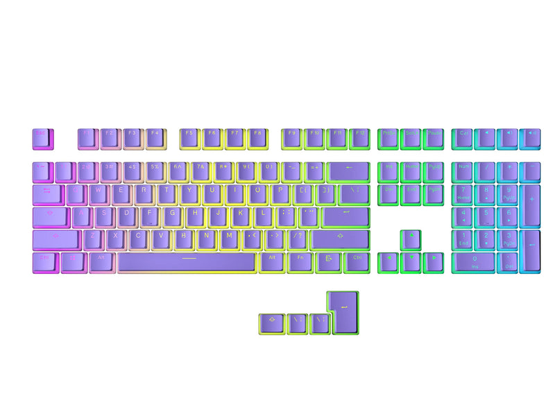 Ranked Pudding PBT Keycaps | 112 Double Shot Translucent ANSI US & ISO Layout | OEM Profile for RGB Mechanical Gaming Keyboard (Lavender) 112 Keys Lavender