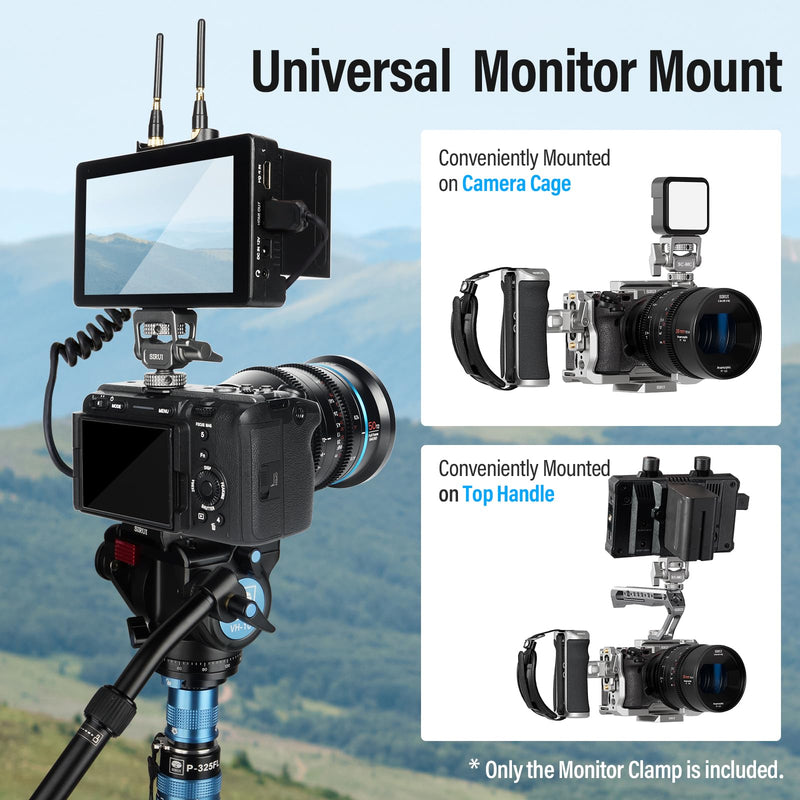 SIRUI Camera Monitor Mount with Cold Shoe, Swivel 360°and Tilt 180°Adjustable DSLR Field Monitor Mount, Compatible with 5" and 7" Monitor, SC-MC Cold Shoe Mount