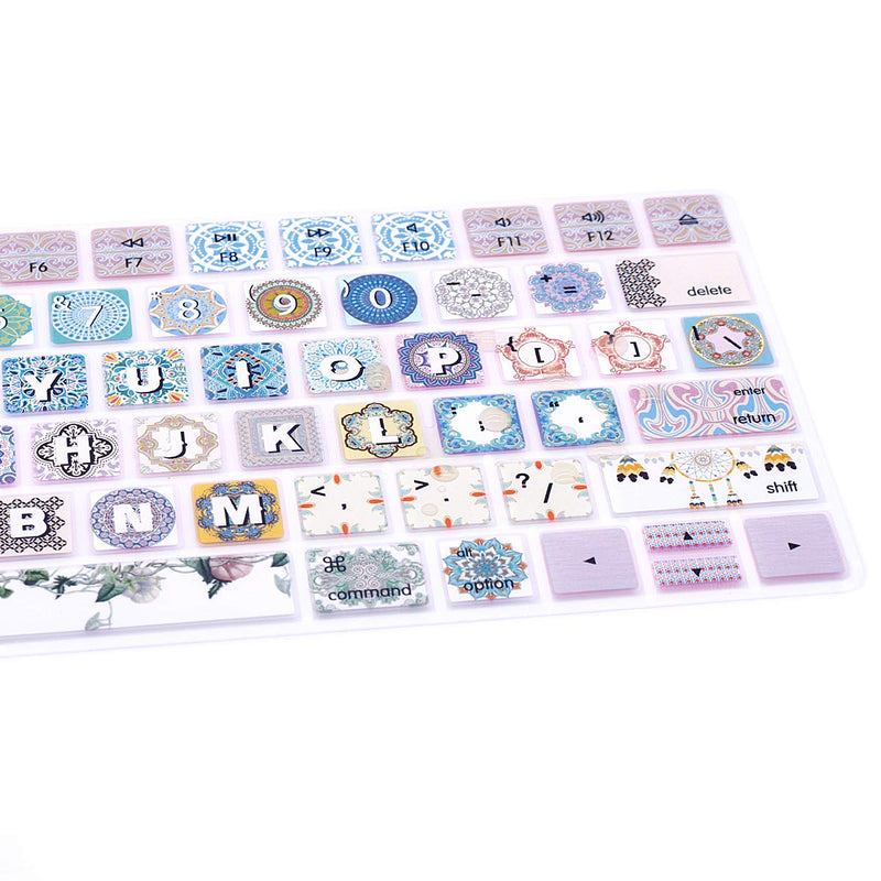 WYGCH Keyboard Cover Skin for iMac Magic Wireless Keyboard MLA22LL/ A (Model: A1644), Silicone Skin Protector with Pattern & Big Letter Design, US Layout, Bohemian B-Bohemian