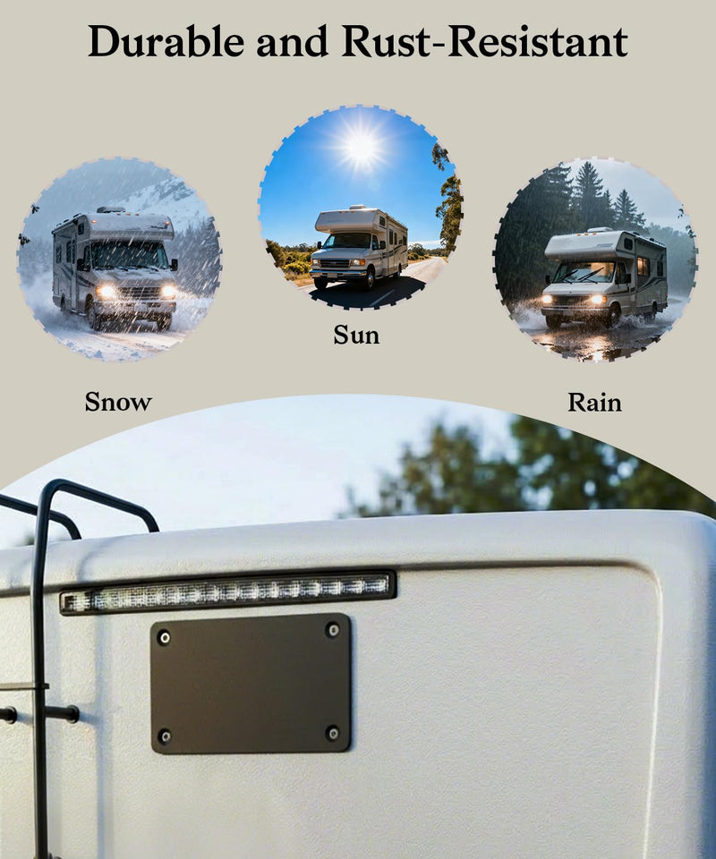 Black Metal Mounting Plate for Magnetic Wireless Backup Camera | Iron Bracket with Adhesive or Screw Installation, Compatible with RV, Trailer, Truck, Camper