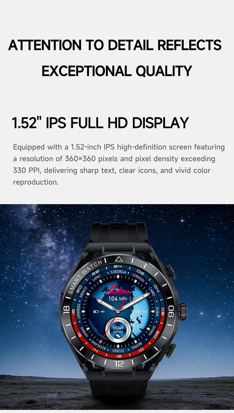 Smart Watch with Earbuds,Round 1.52'' Touch Screen,Modern Watches for Men Women,Headphones Combo(Answer/Calls),Fitness Tracker with Sleep Monitor, 100+ Sports Modes,for iPhone & Android Gold & Black