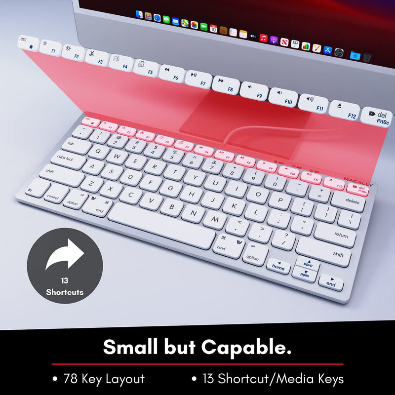 Macally Small USB C Keyboard - Plug & Play Compatible Apple Wired Keyboard for Mac Mini, MacBook Pro/Air, iMac, Windows, iPad, Chromebook with USB C Port - Compact & Mini USB Type C Keyboard