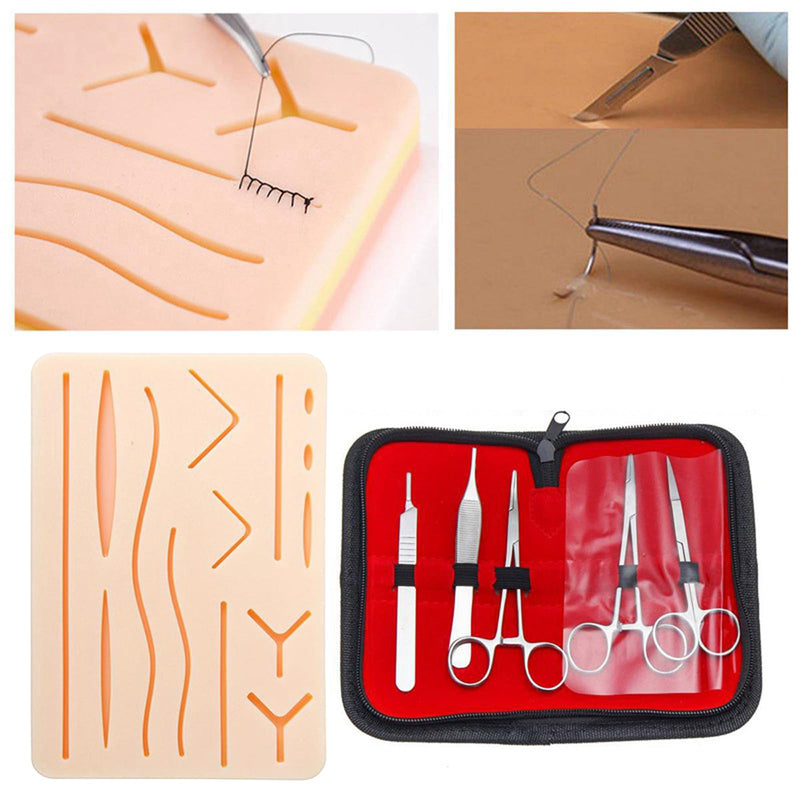 Wound Suture Exercise Kit: PRITOK 16 Pieces Suture Practice Kit, Suture Practice Set for Training for Students, Suture Set Seam Set, Silicone Suture Pads for Education Purposes Only
