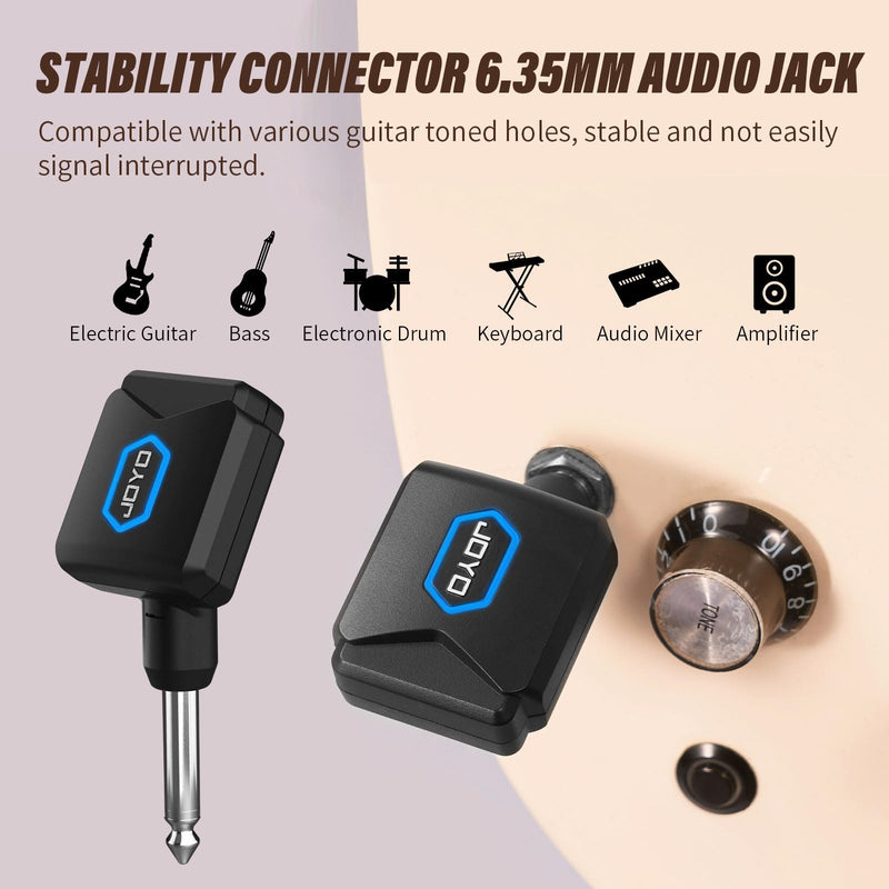 [AUSTRALIA] - JOYO Wireless Guitar System 5.8GHz Wireless Guitar Transmitter Receiver with Charging Box 4 Signal Channel for Guitar Bass Electric Instruments (JW-06) 5.8Ghz with Charging 