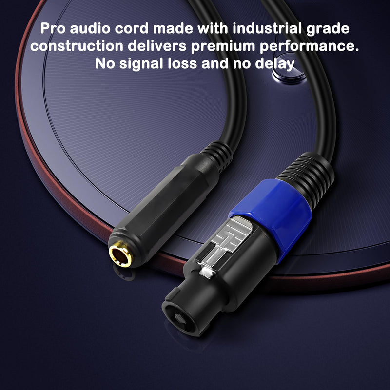 MEIRIYFA Professional Speakon to 1/4" Speaker Cables,Speakon Male to 1/4 Inch Female Audio Amplifier Speaker Cable with Twist Lock for DJ/PA Speaker Cord - 0.54m 6.35 Female